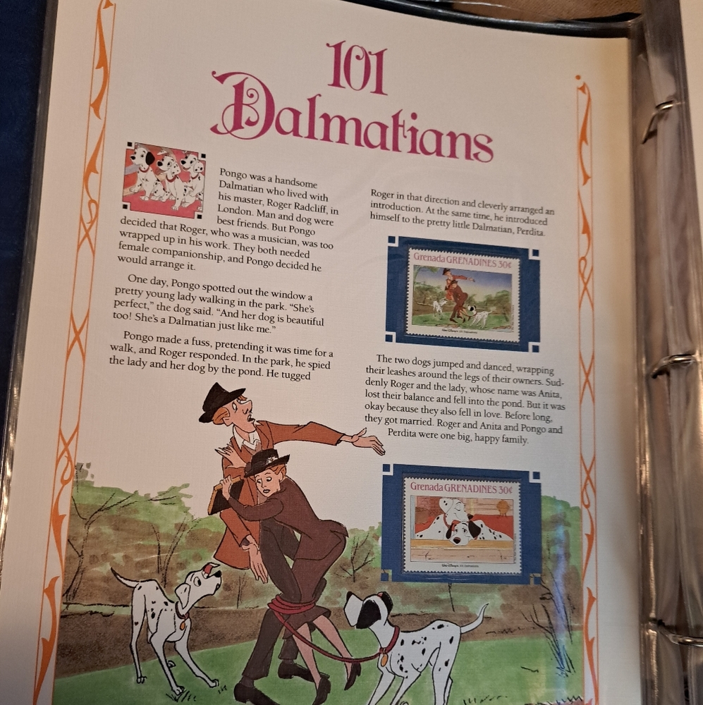 STAMPS Classic Disney  Movie album, panels w stamps 12 movies  74 panels